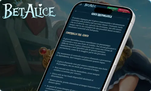 BetAlice Casino Gioco responsabile