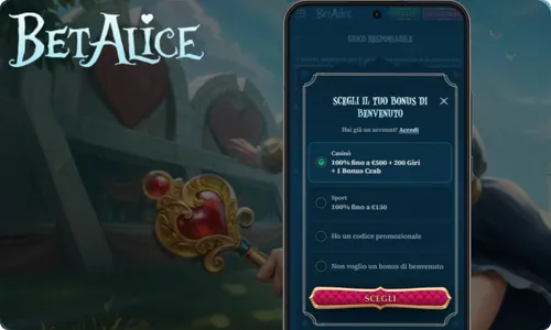 BetAlice Registrazione bonus e codice promozionale